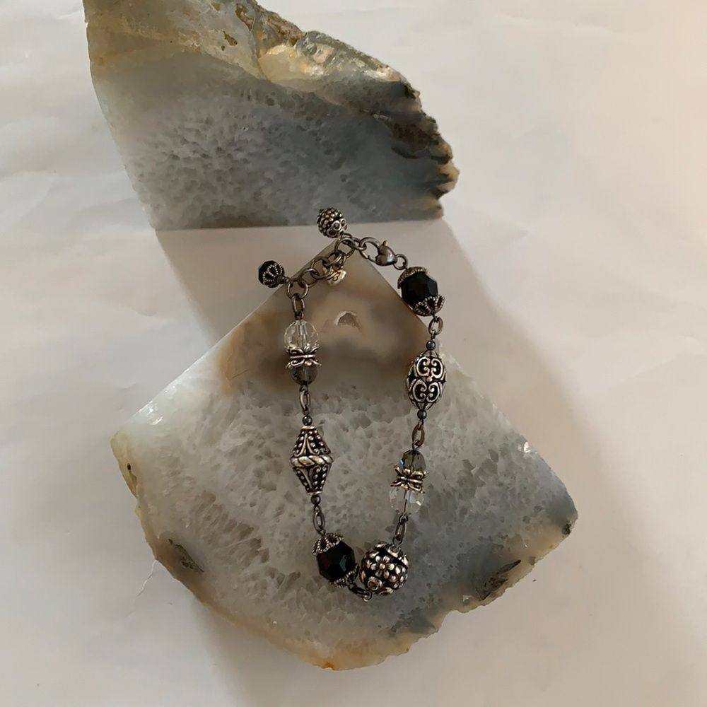 Brighton Contempo Sphere Black & Crystal Bracelet